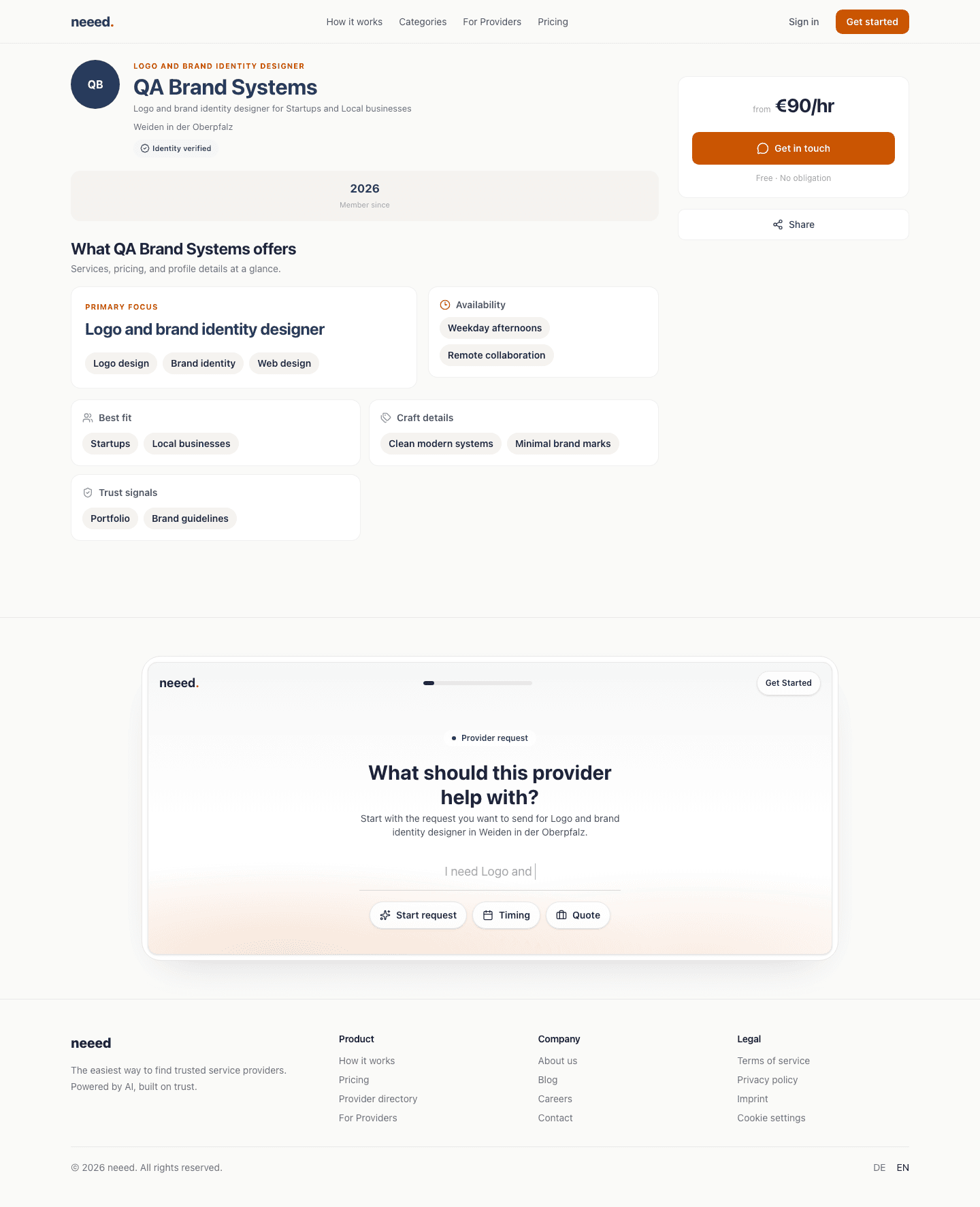 Neeed digital design AI public profile