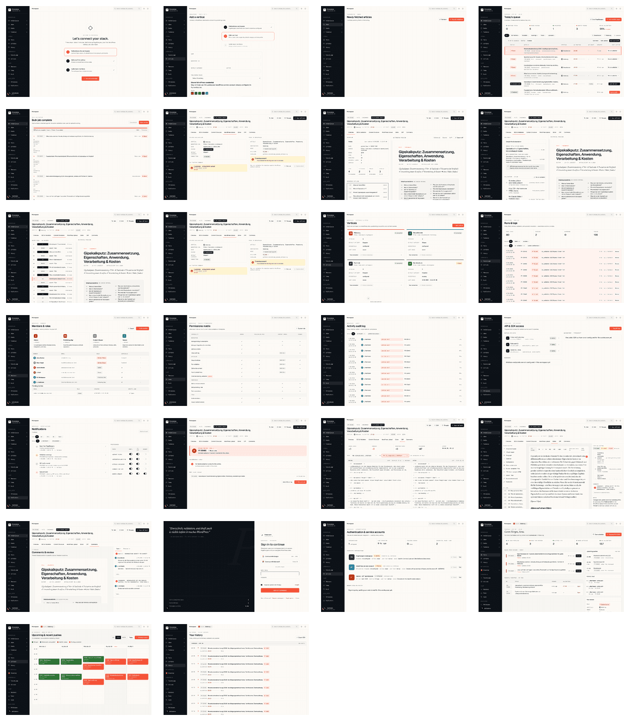 Pressroom implemented contact sheet