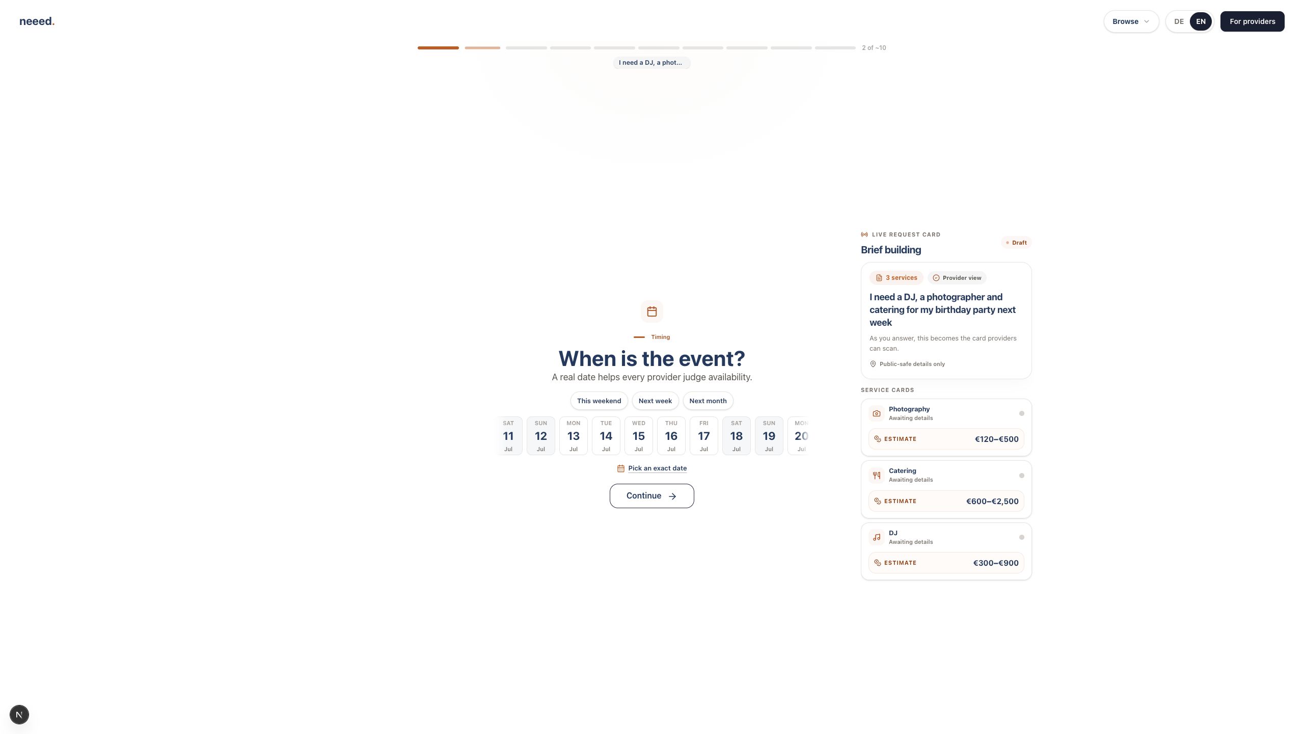 The question and the growing brief