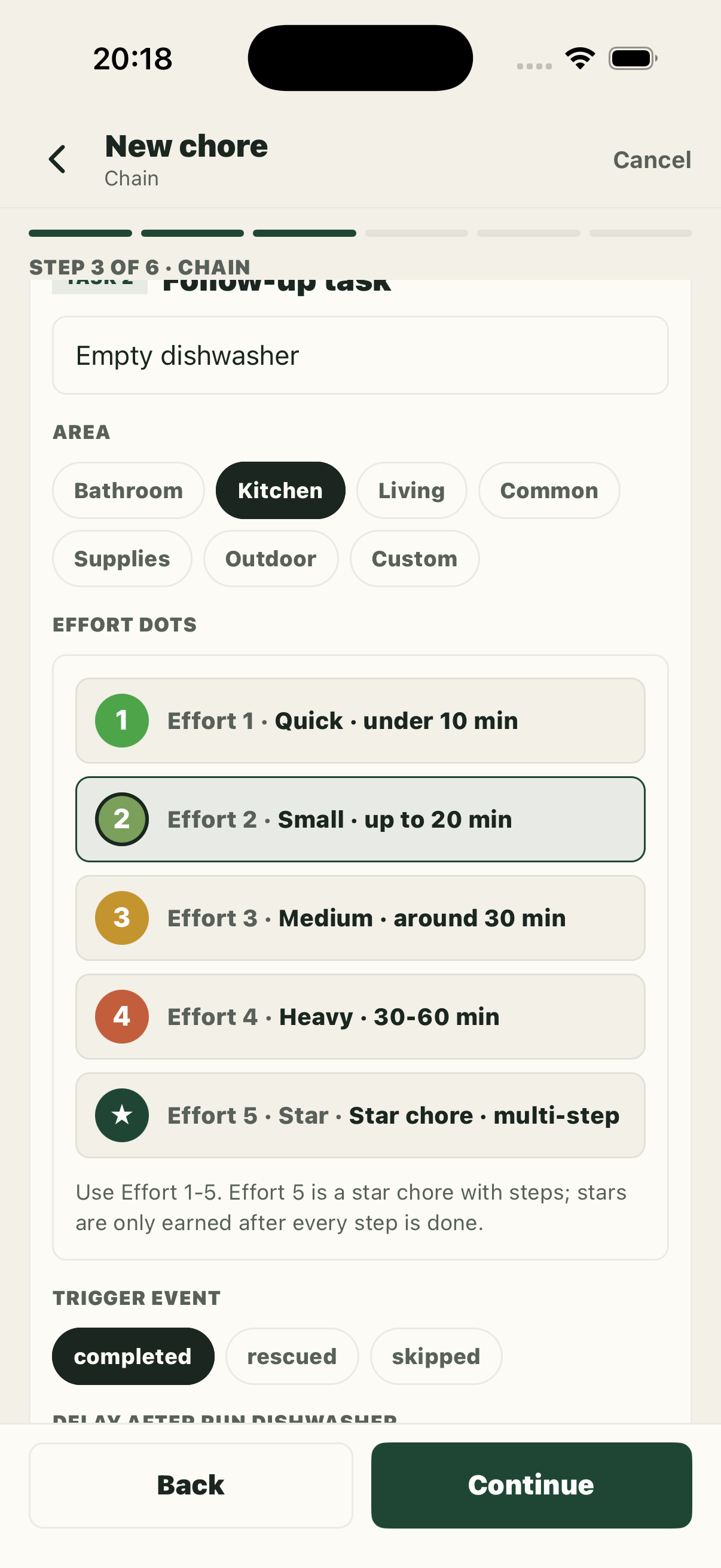 What makes the next task start?